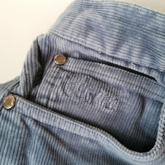 Baby Blue Cotton Corduroy Straight Cut Trousers - Picture 4 of 7